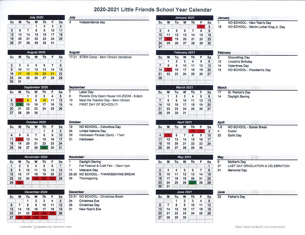 2020 21 School Year Calendar Little Friends 2020-21-school-year-calendar-little-friends